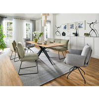 STUHL - Beige/Schwarz, Design, Textil/Metall (50/90/70cm) - Dieter Knoll