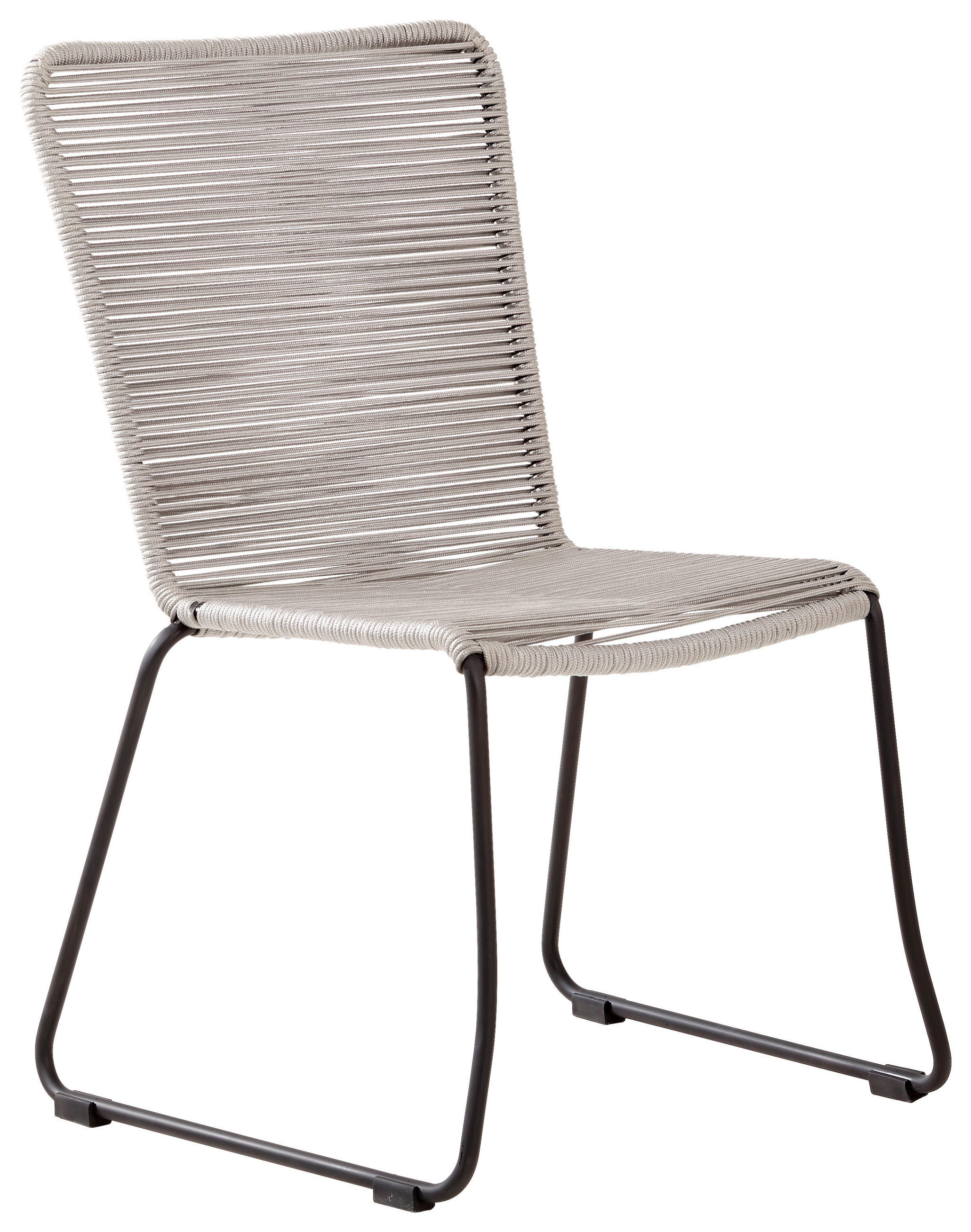 Stapelstuhl in Metall, Kunststoff Grau, Schwarz