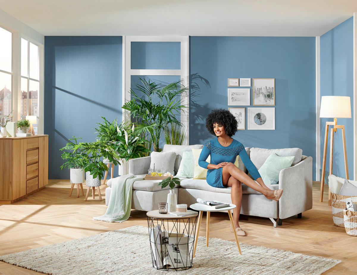 ECKSOFA in Struktur Grau  - Silberfarben/Grau, Design, Textil/Metall (223/146cm) - Ti'me