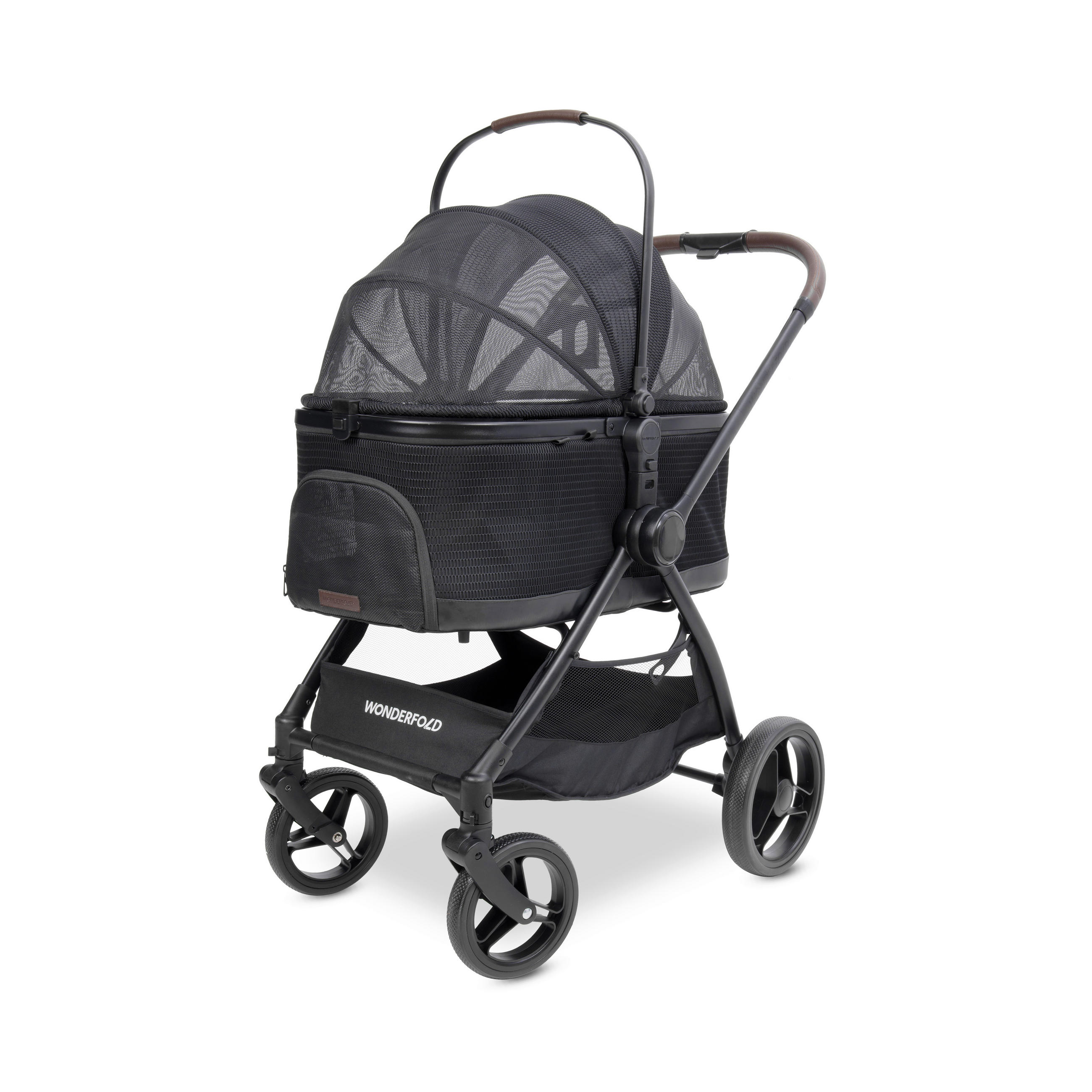 TIER-BUGGY P3 Pet Stroller  - Schwarz, Basics, Textil/Metall (92/60/115cm) - WONDERFOLD