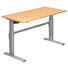 SCHREIBTISCH - Silberfarben/Ahornfarben, Design, Holzwerkstoff/Metall (160/72-119/80cm) SCHREIBTISCH - Silberfarben/Ahornfarben, Design, Holzwerkstoff/Metall (160/72-119/80cm)