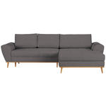 ECKSOFA in Webstoff Grau  282/175 cm  - Eichefarben/Grau, Design, Holz/Textil (282/175cm) - Carryhome