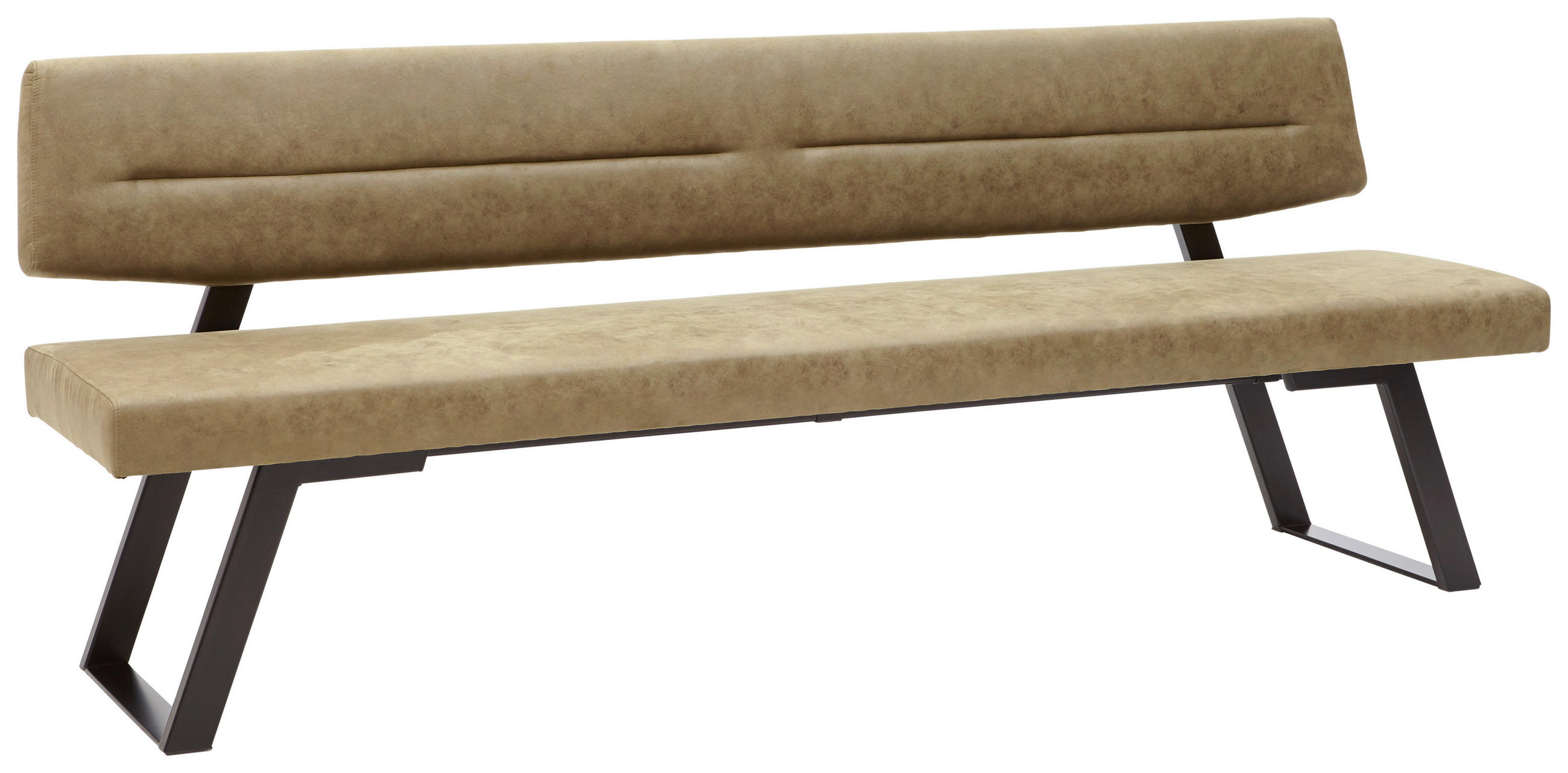 SITZBANK 180/85/58 cm Mikrofaser Schwarz, Olivgrün Metall  - Schwarz/Olivgrün, Design, Textil/Metall (180/85/58cm) - Dieter Knoll