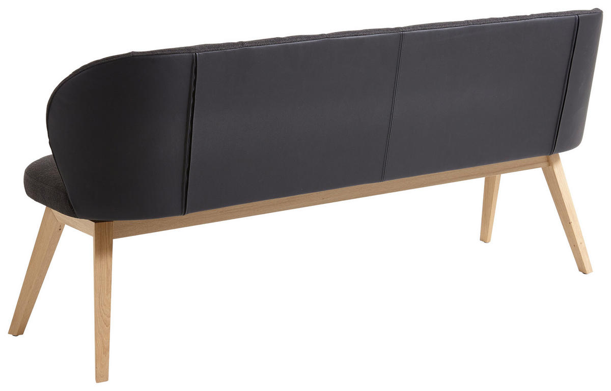 SITZBANK 188/84/60 cm  in Anthrazit, Schwarz, Eichefarben  - Eichefarben/Anthrazit, Natur, Leder/Holz (188/84/60cm) - Valnatura