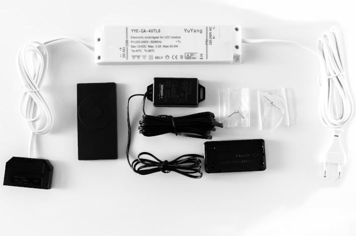DIMM & TOUCHSCHALTER-SET 4/1/4 cm   - Schwarz/Weiß, Design, Kunststoff (4/1/4cm) - Livetastic
