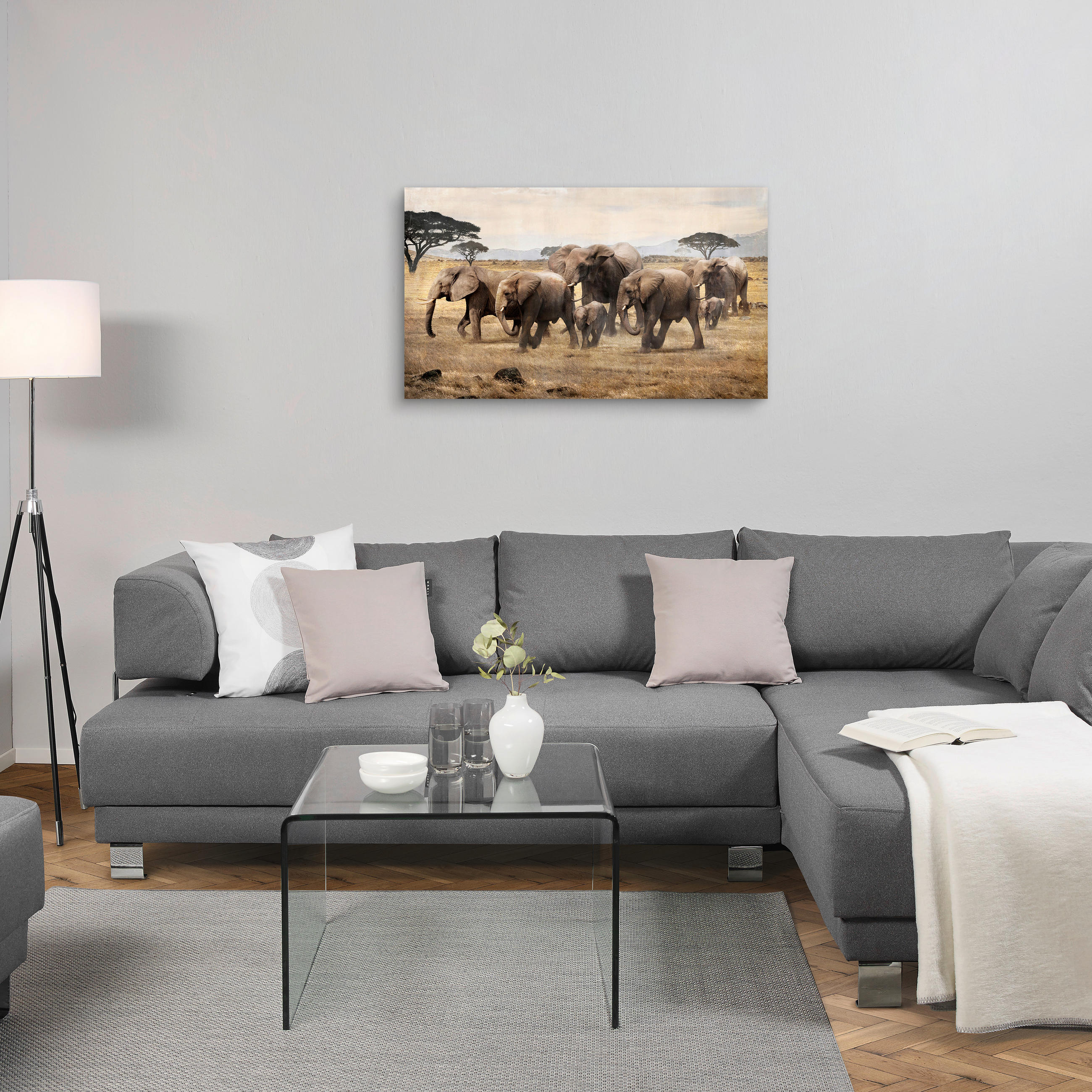 MŰNYOMAT 120/70 cm  - barna/fekete, Trend, textil/fa (120/70cm) - Monee