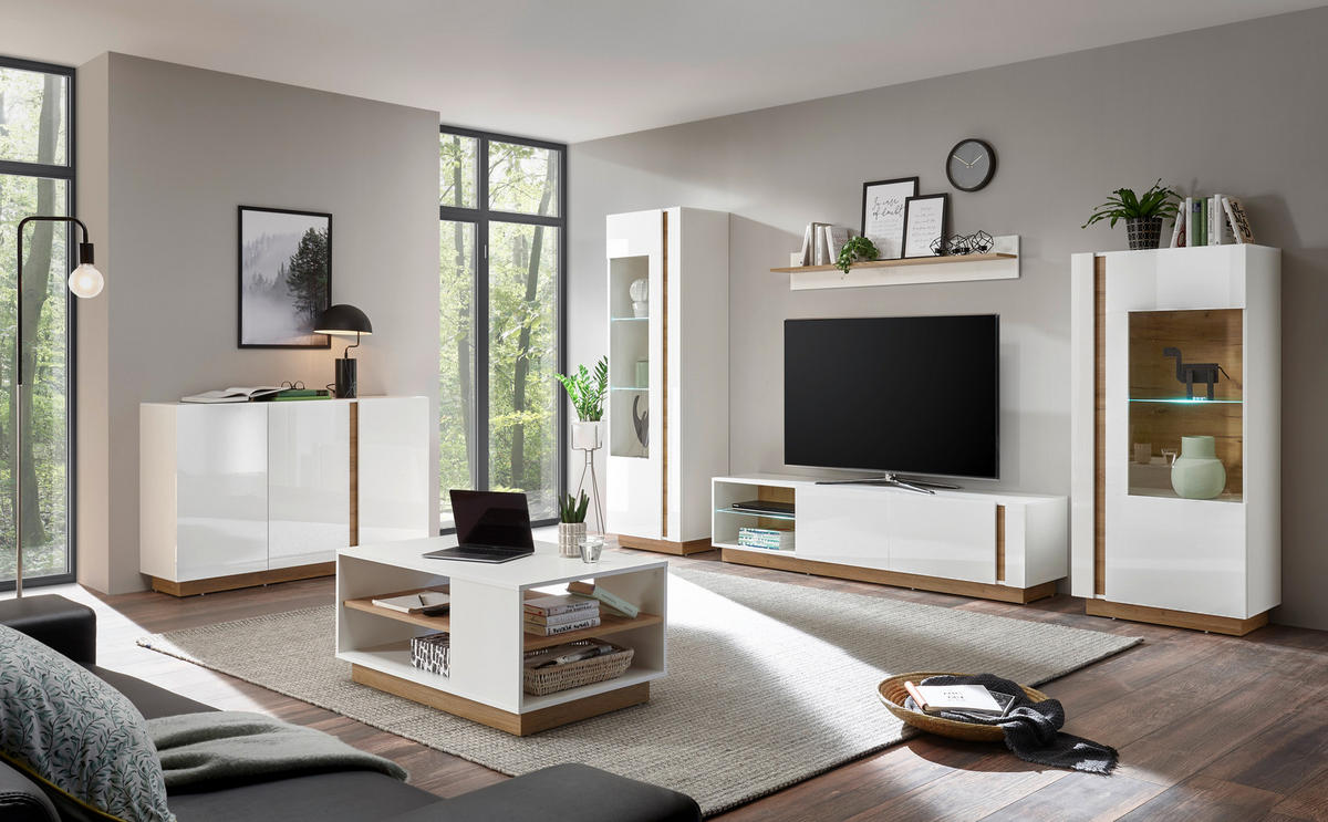 SIDEBOARD  in 138/91/40 cm  - Eichefarben/Weiß, Design, Holzwerkstoff (138/91/40cm) - MID.YOU
