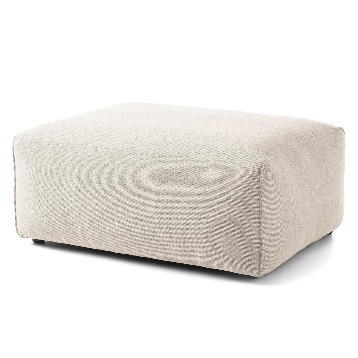 HOCKER Chenille Beige  - Beige/Schwarz, Design, Kunststoff/Textil (94/38/71cm) - home24