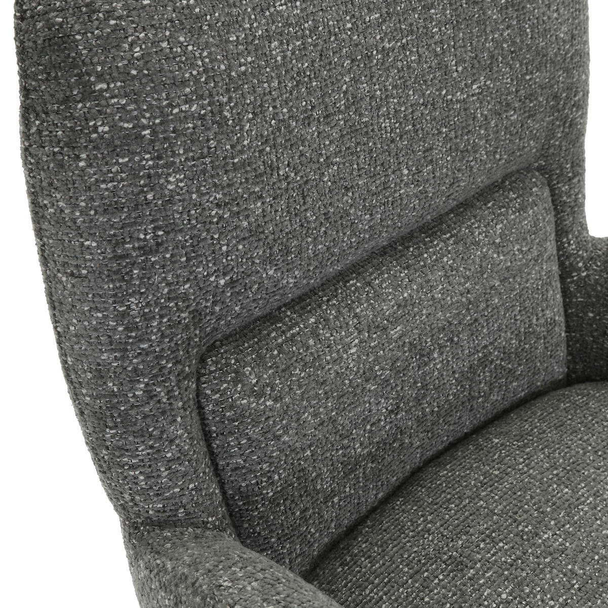 ARMLEHNSTUHL  Wippfunktion, Sitzfläche 360° drehbar, automatische Rückholfunktion Webstoff  Grau, Schwarz  - Schwarz/Grau, MODERN, Textil/Metall (63/91/65cm) - Hom`in