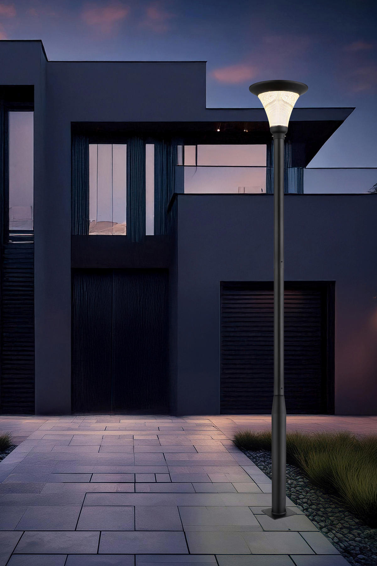 SOLARLEUCHTE  - Klar/Schwarz, Design, Glas/Kunststoff (42,5/336cm) - Globo