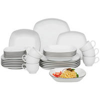 KOMBINOVANÁ SOUPRAVA, 30dílné, porcelán - bílá/černá, Design, keramika - Seltmann Weiden