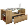 COUCHTISCH in Glas, Holzwerkstoff 50/100/45 cm  - Eichefarben/Honig, Basics, Glas/Holzwerkstoff (50/100/45cm) - MID.YOU