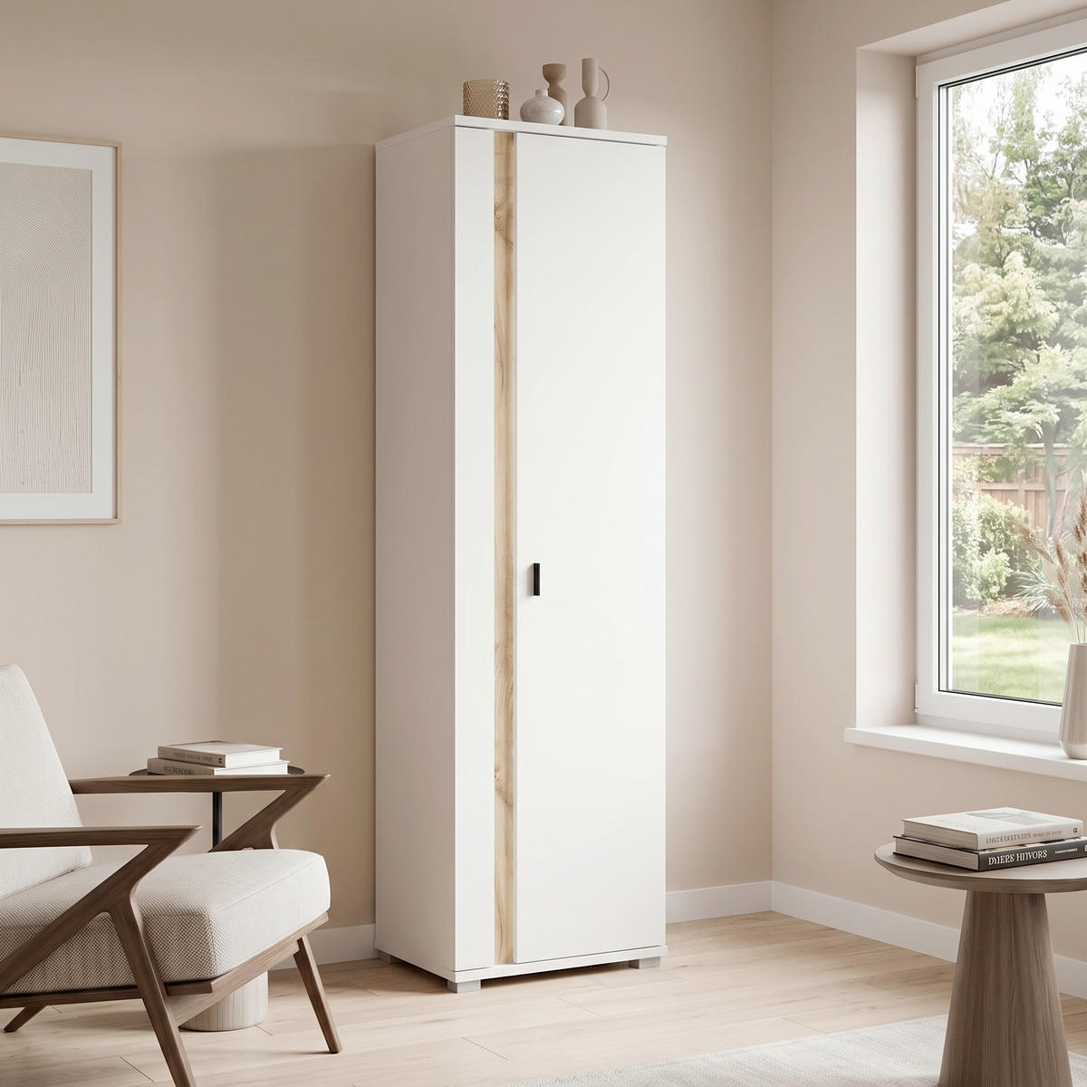 HIGHBOARD  55/200/35 cm  - Silberfarben/Eiche Wotan, Design, Holzwerkstoff/Kunststoff (55/200/35cm) - MID.YOU