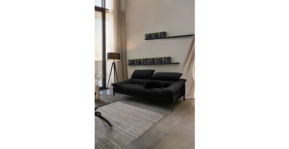 2,5-SITZER Schwarz Echtleder  - Schwarz, Design, Leder (202/78/108cm) - Belluti