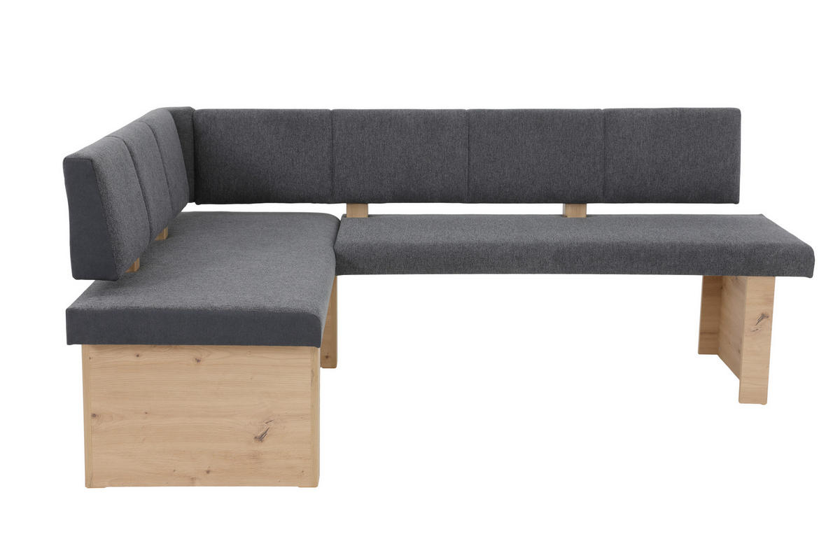 ECKBANK 140/200 cm Flachgewebe Anthrazit   - Anthrazit/Eiche Artisan, MODERN, Textil (140/200cm) - MID.YOU