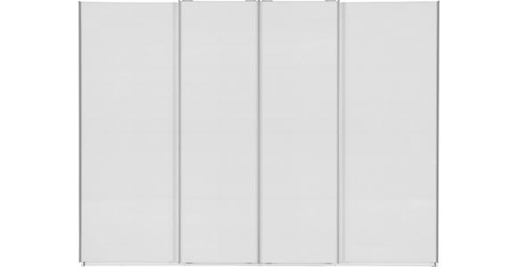 SCHWEBETÜRENSCHRANK 316/223/68 cm 4-türig Weiß  - Chromfarben/Weiß, Design, Glas/Holzwerkstoff (316/223/68cm) - Novel