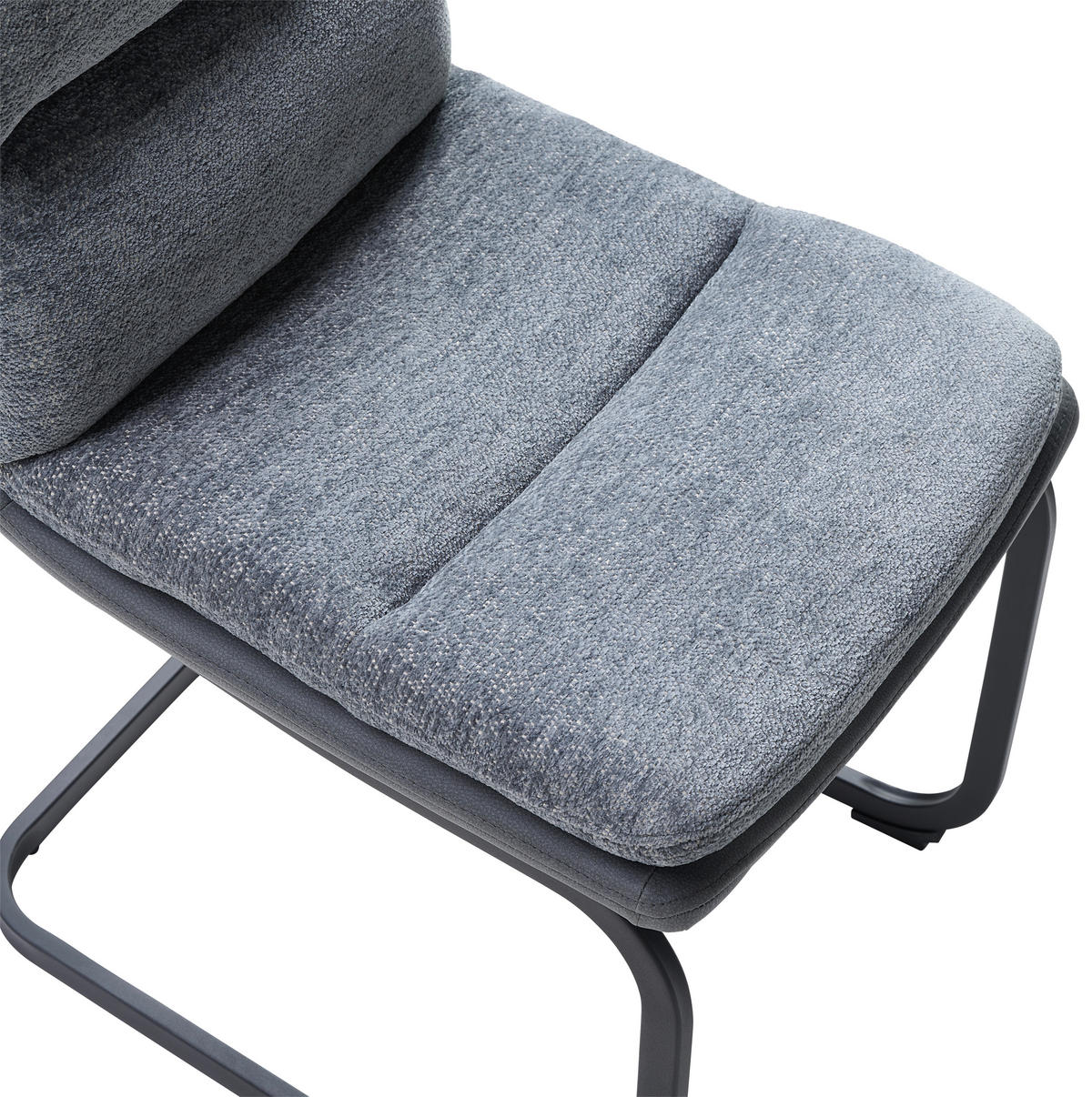SCHWINGSTUHL  in Eisen Webstoff  - Schwarz/Grau, MODERN, Textil/Metall (45/91.5/62cm) - Livetastic