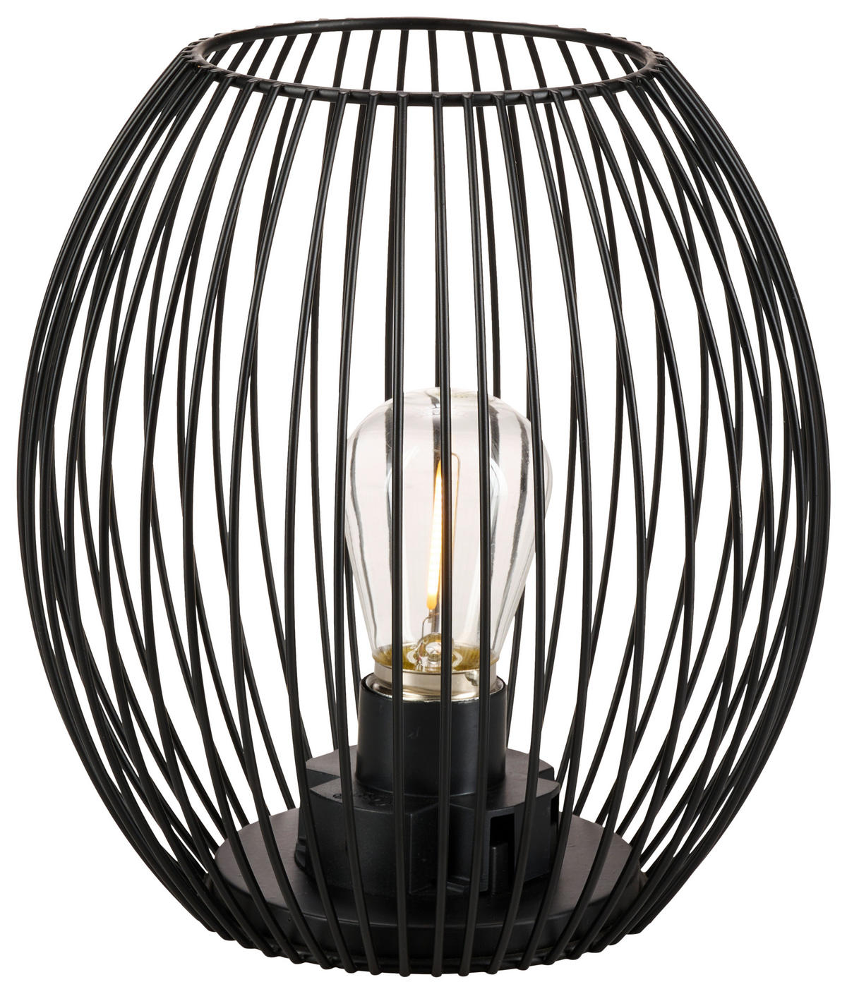 LED-LATERNA - črna, Basics, kovina/umetna masa (18cm) - Leonardo