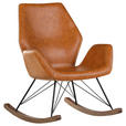 SCHAUKELSTUHL in Lederlook Cognac  - Eichefarben/Cognac, KONVENTIONELL, Holz/Textil (74/94/85cm) - Carryhome