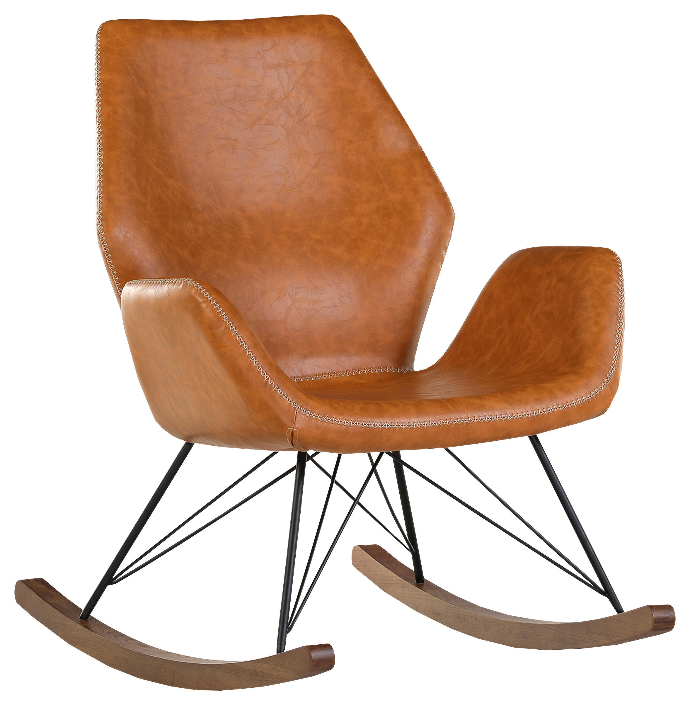 Carryhome Schaukelstuhl Cognac 74x94x85 cm