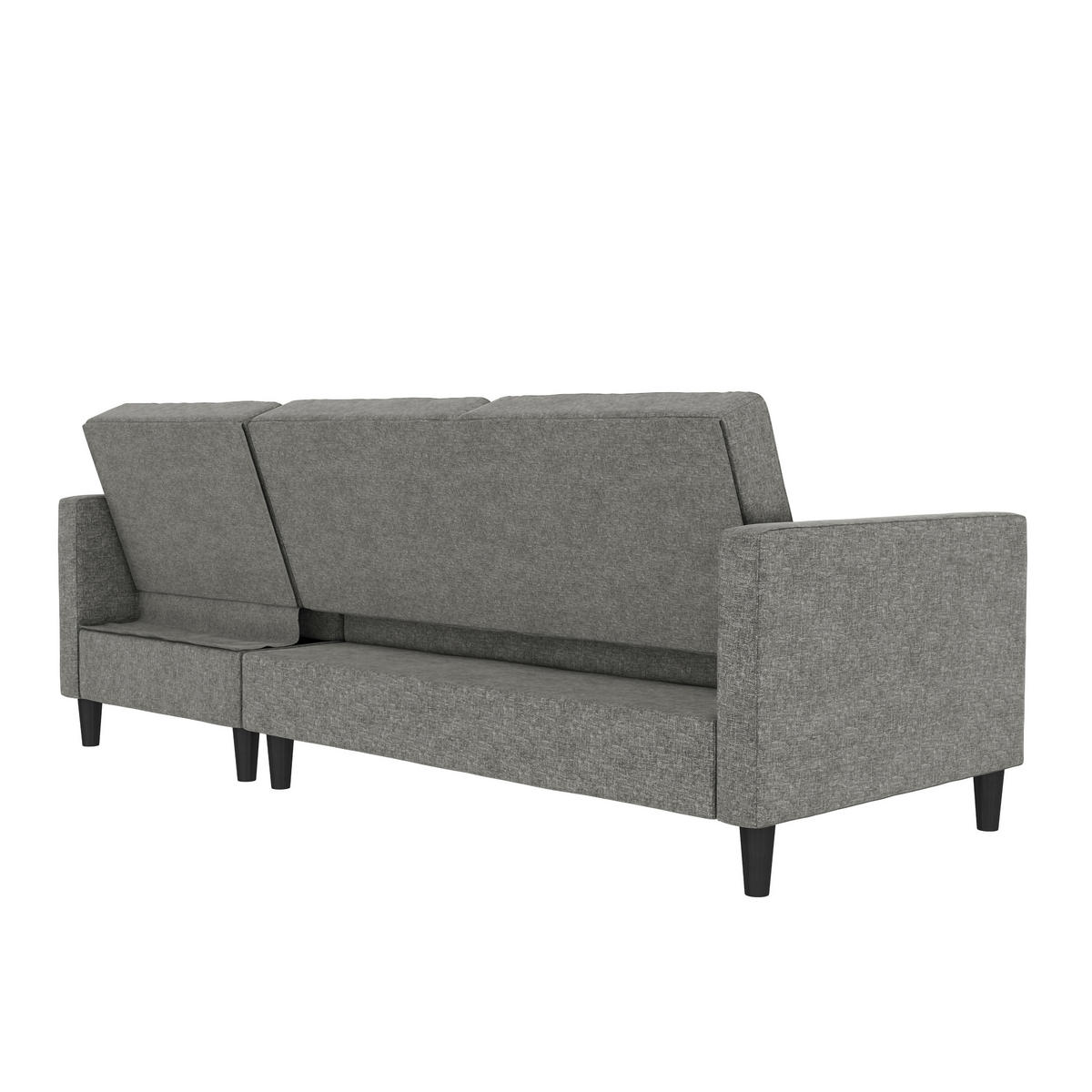 ECKSOFA PALERMO Anthrazit Webstoff, Leinenoptik Schlaffunktion, Stauraum  - Anthrazit/Schwarz, Basics, Kunststoff/Textil (213/154cm) - Livetastic