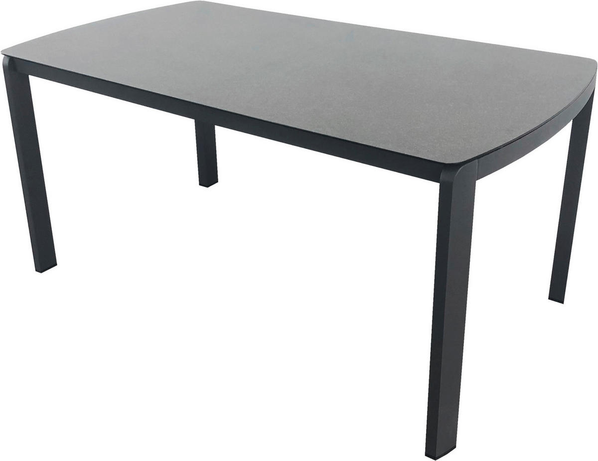 VRTNA MIZA kovina, steklo antracit, temno siva  - temno siva/antracit, Moderno, kovina/steklo (160/90/75cm) - Amatio