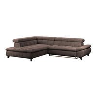 ECKSOFA Dunkelbraun Chenille  - Chromfarben/Dunkelbraun, KONVENTIONELL, Textil/Metall (234/312cm) - Livetastic
