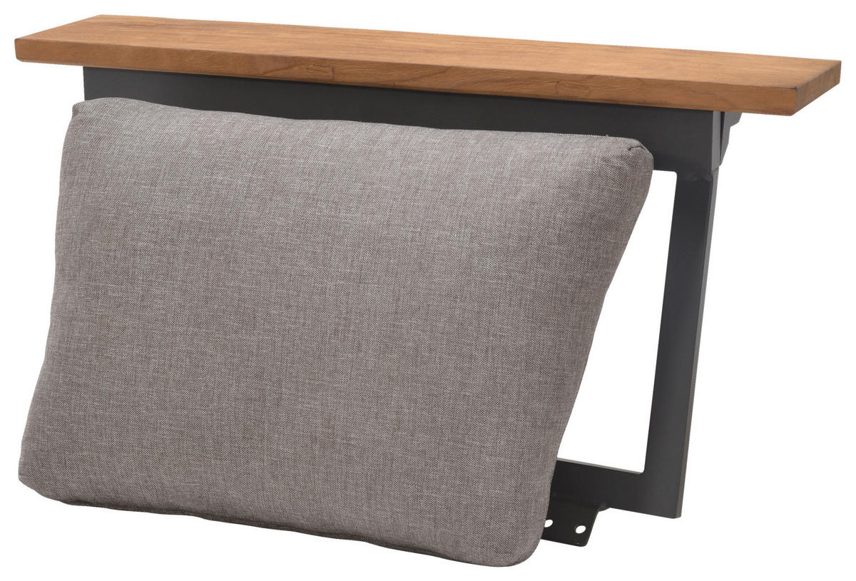RÜCKENLEHNE 88/25,5/41,5 cm Teakholz  Aluminium  - Anthrazit/Teakfarben, Design, Holz/Metall (88/25,5/41,5cm) - Amatio