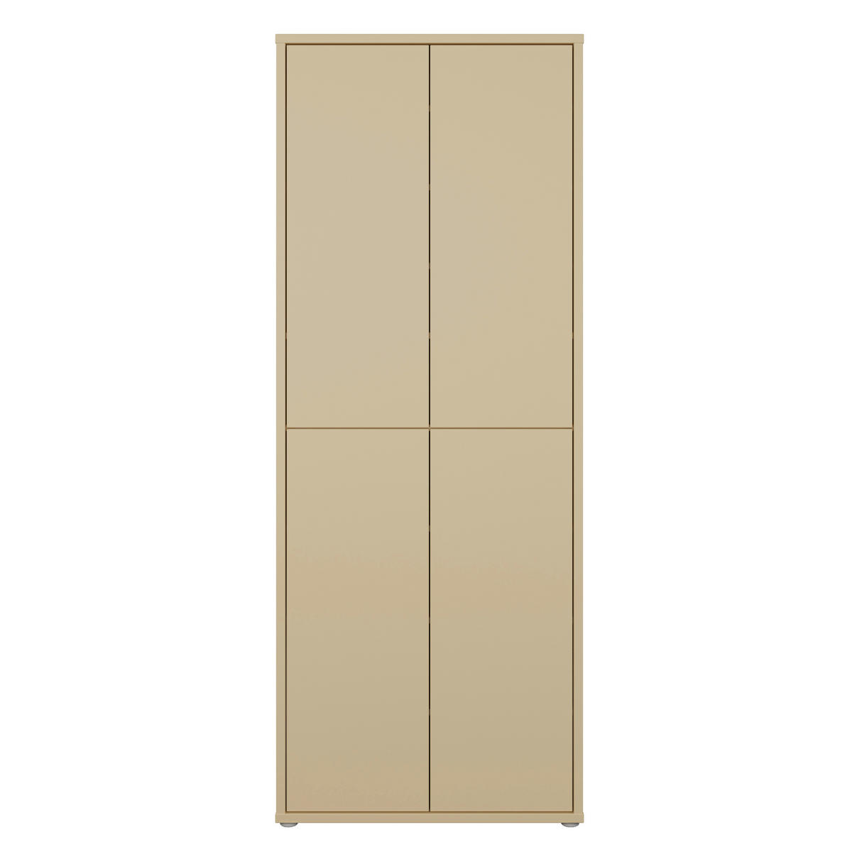 SCHUHSCHRANK Hellgelb  - Hellgelb/Grau, MODERN, Holzwerkstoff/Kunststoff (74,5/191,9/34,9cm) - Carryhome