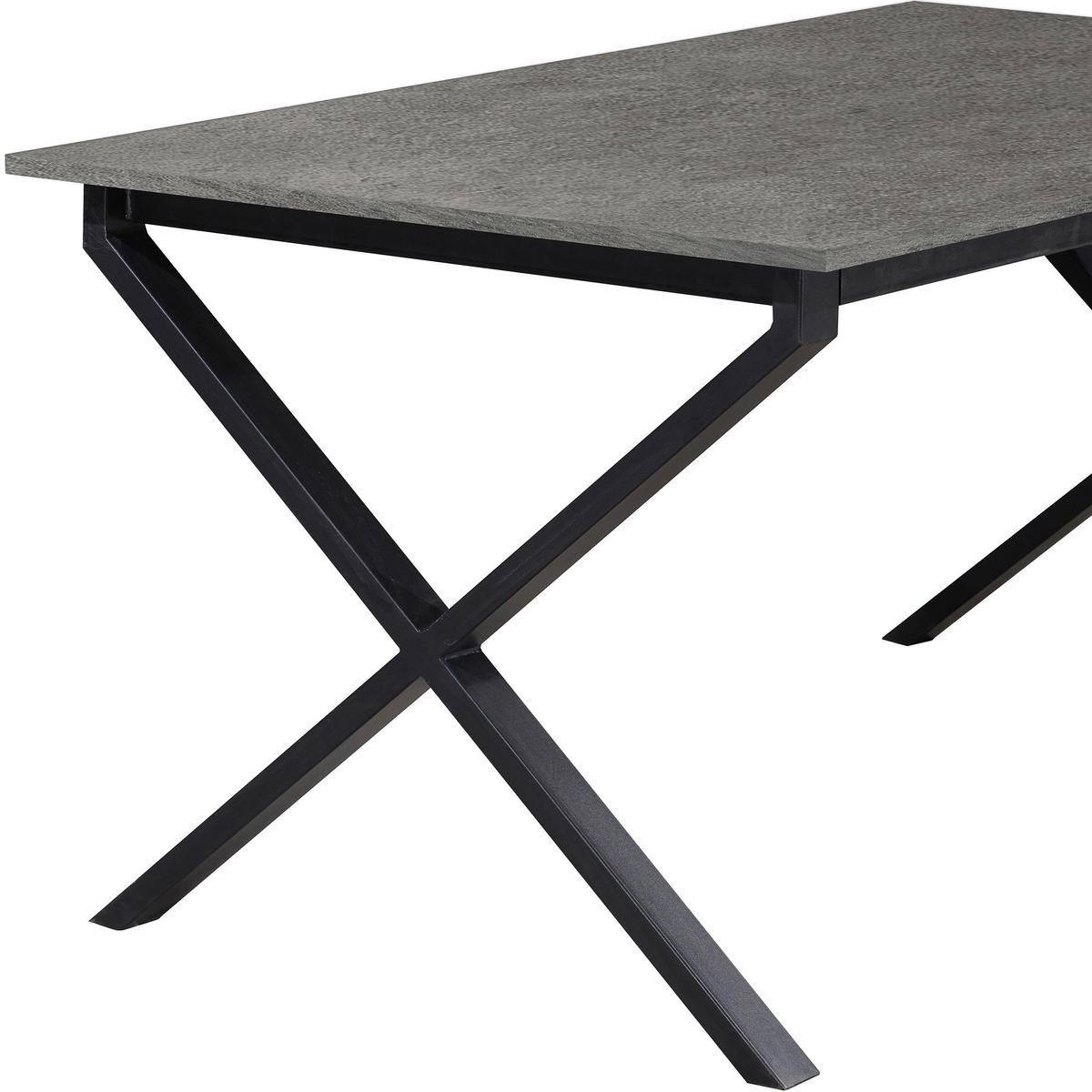 ESSTISCH 160/90/76 cm Nachbildung  Metall, Holzwerkstoff gastro- und objekttauglich rechteckig Grau  - Schwarz/Grau, MODERN, Holzwerkstoff/Metall (160/90/76cm) - MID.YOU