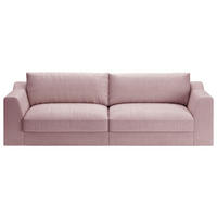 BIGSOFA Chenille, Flachgewebe Rosa  - Schwarz/Rosa, Design, Kunststoff/Textil (276/90/109cm) - home24