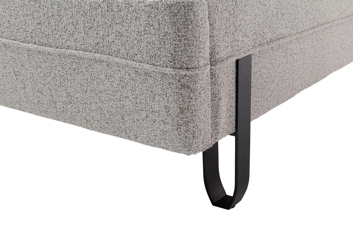 POLSTERBETT 180/200 cm  in Hellgrau  - Hellgrau/Schwarz, Modern, Textil/Metall (180/200cm) - Novel