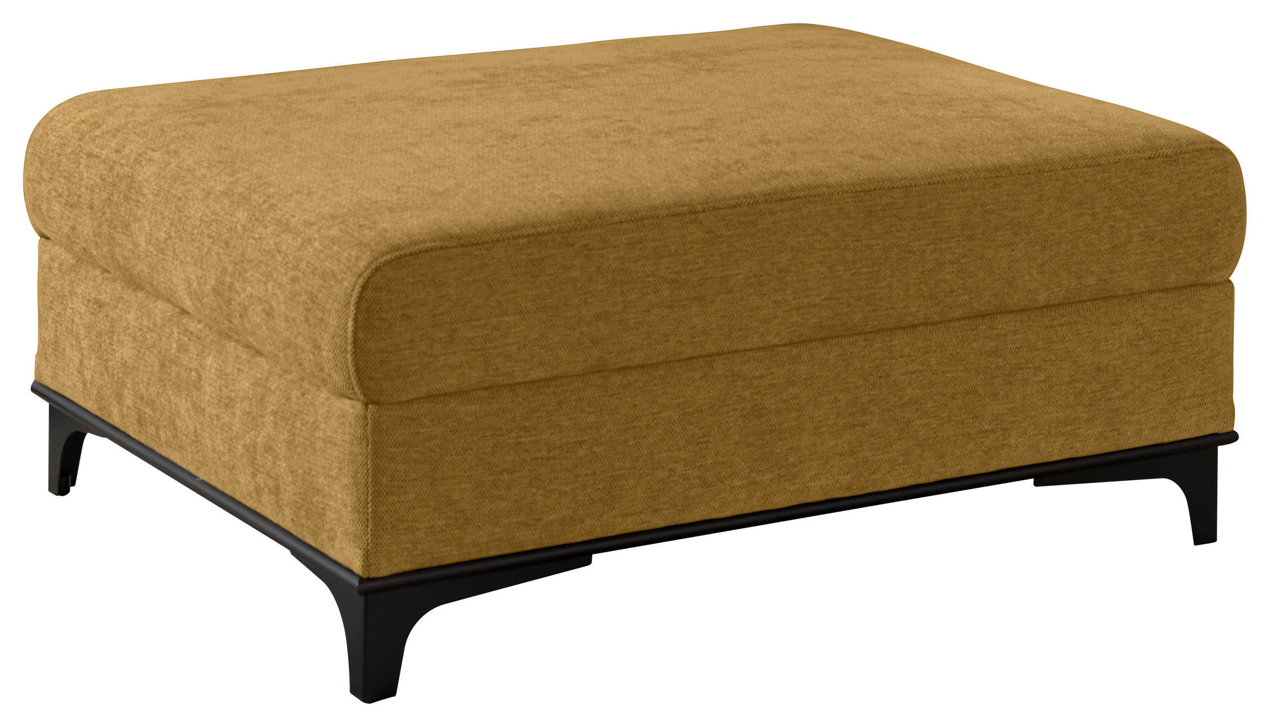 HOCKER Webstoff Senfgelb  - Senfgelb/Schwarz, Design, Holz/Textil (100/41/78cm) - Stylife