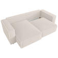 ECKSOFA Creme Cord Zierkissen, Rückenkissen, Schlaffunktion, Rücken echt  - Creme/Schwarz, MODERN, Kunststoff/Textil (153/250cm) - Xora