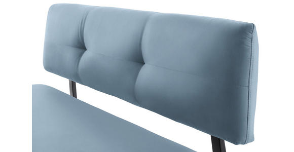 SITZBANK 180/86/60 cm in Schwarz, Hellblau - Schwarz/Hellblau, MODERN, Textil/Metall (180/86/60cm) - Cantus