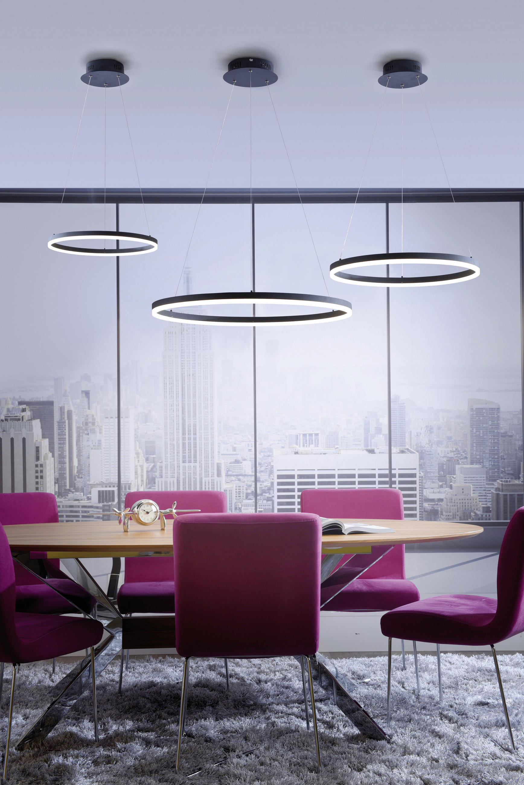 LED-HÄNGELEUCHTE 60/60/120 cm  - Anthrazit, Design, Kunststoff/Metall (60/60/120cm)