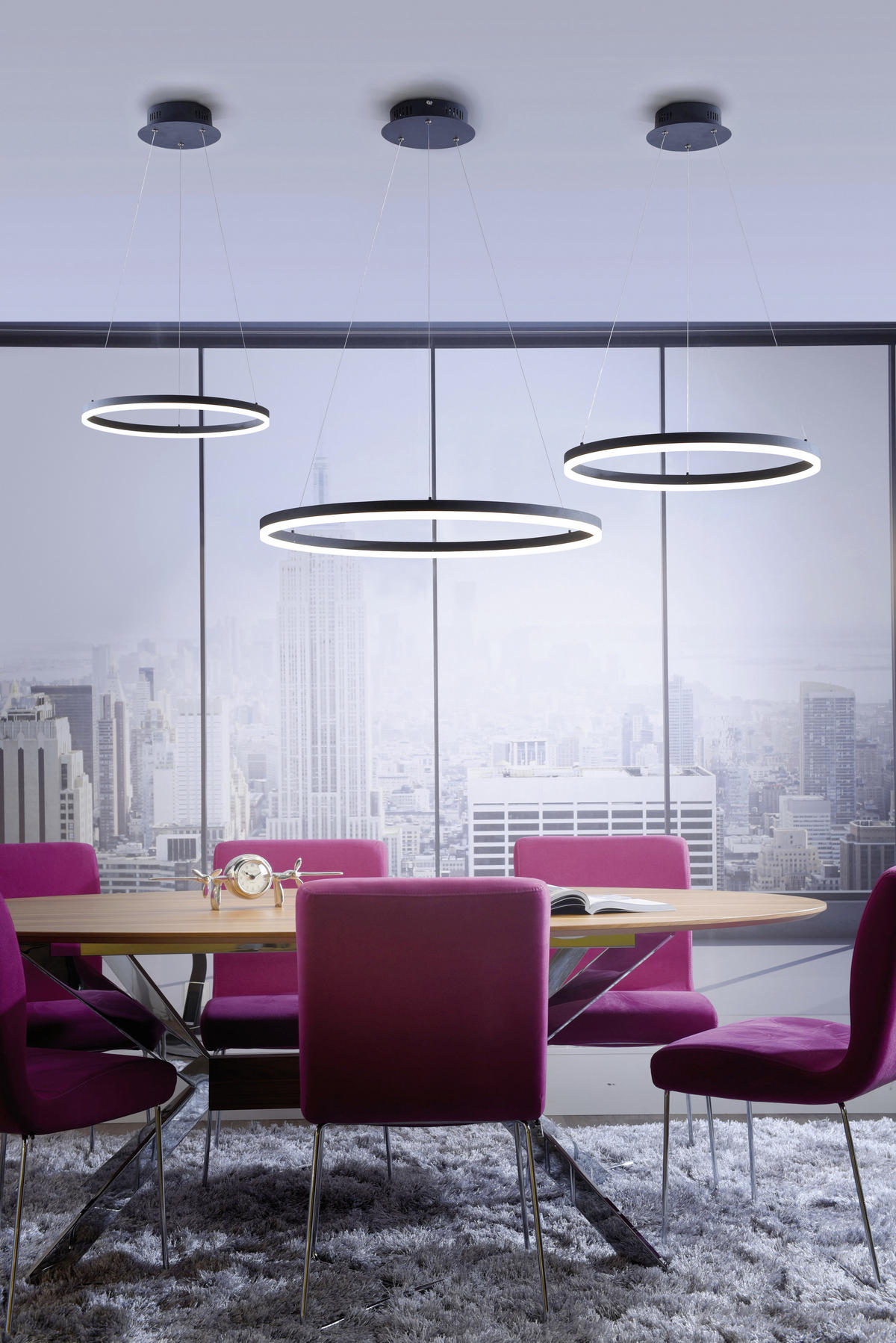 LED-HÄNGELEUCHTE 60/60/120 cm  - Anthrazit, Design, Kunststoff/Metall (60/60/120cm)