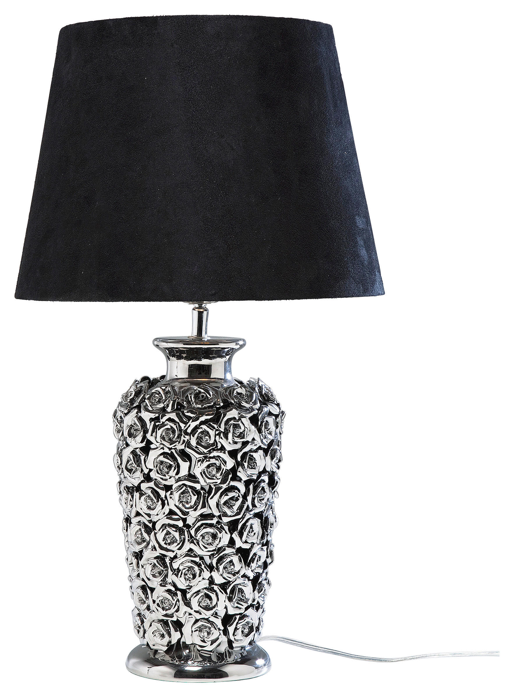 TISCHLEUCHTE   33/56/33 cm   - Chromfarben/Schwarz, Design, Keramik/Kunststoff (33/56/33cm) - Kare-Design