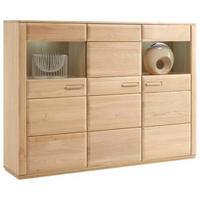 HIGHBOARD  in 179/131/38 cm  - Eichefarben, Design, Glas/Holz (179/131/38cm) - Livetastic