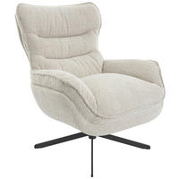 SESSEL Bouclé Creme    - Creme/Schwarz, MODERN, Textil/Metall (80/95/91cm) - Livetastic