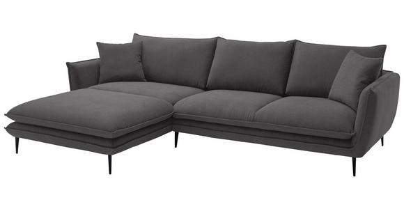 ECKSOFA  in Webstoff Taupe  196/304 cm  - Taupe/Schwarz, KONVENTIONELL, Textil/Metall (196/304cm) - Hom`in