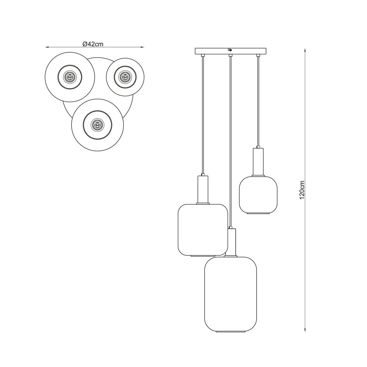 HÄNGELEUCHTE 42/120 cm  - Braun, Trend, Glas/Metall (42/120cm) - Collet's Monde