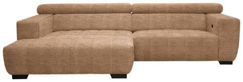 ECKSOFA in Webstoff Orange  - Schwarz/Orange, Konventionell, Textil/Metall (182/279cm) - Hom`in
