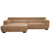 ECKSOFA in Webstoff Orange  - Schwarz/Orange, Konventionell, Textil/Metall (182/279cm) - Hom`in