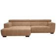 ECKSOFA in Webstoff Orange  - Schwarz/Orange, KONVENTIONELL, Textil/Metall (182/279cm) - Hom`in