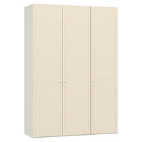 KLEIDERSCHRANK 152/220/59 cm,  in Creme, Weiß, Kaschmir, 3-türig  - Kaschmir/Silberfarben, Design, Holzwerkstoff/Metall (152/220/59cm) - Jutzler