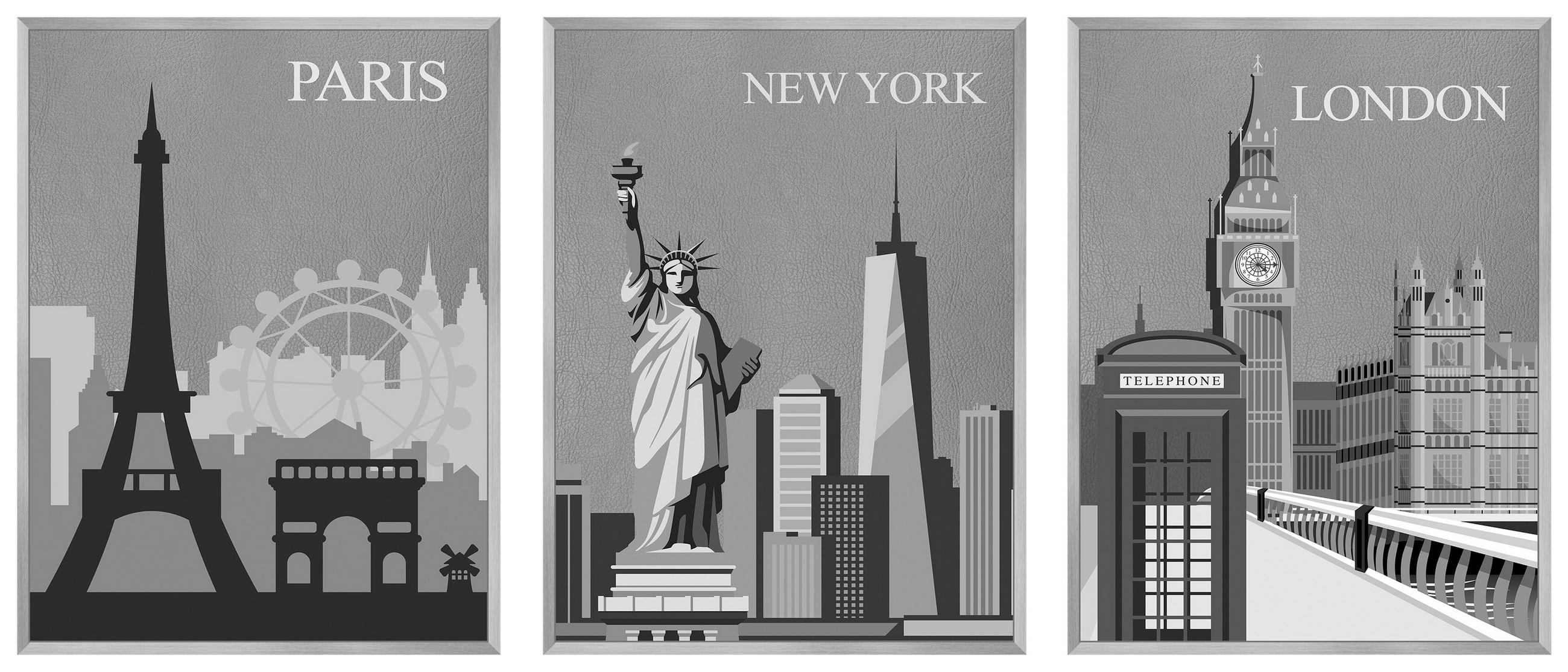 KUNSTDRUCK 30/40 cm  - Silberfarben/Multicolor, LIFESTYLE, Holzwerkstoff (30/40cm) - Monee