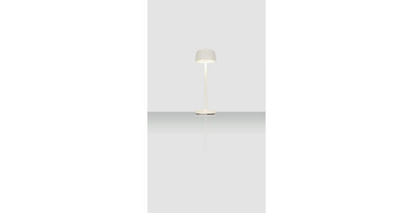 AKKU-TISCHLEUCHTE Las Vegas 7,6/24 cm  - Transparent/Weiß, Design, Kunststoff/Metall (7,6/24cm) - Novel