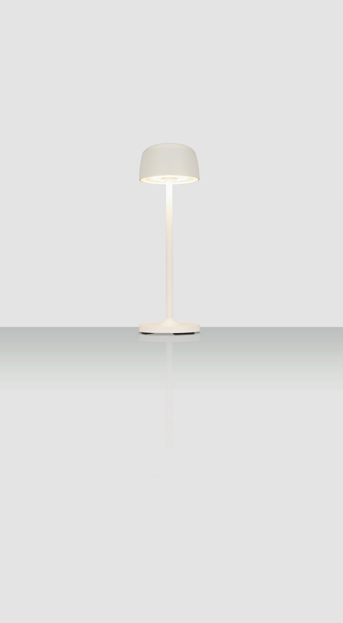 AKKU-TISCHLEUCHTE Las Vegas 7,6/24 cm  - Transparent/Weiß, Design, Kunststoff/Metall (7,6/24cm) - Novel