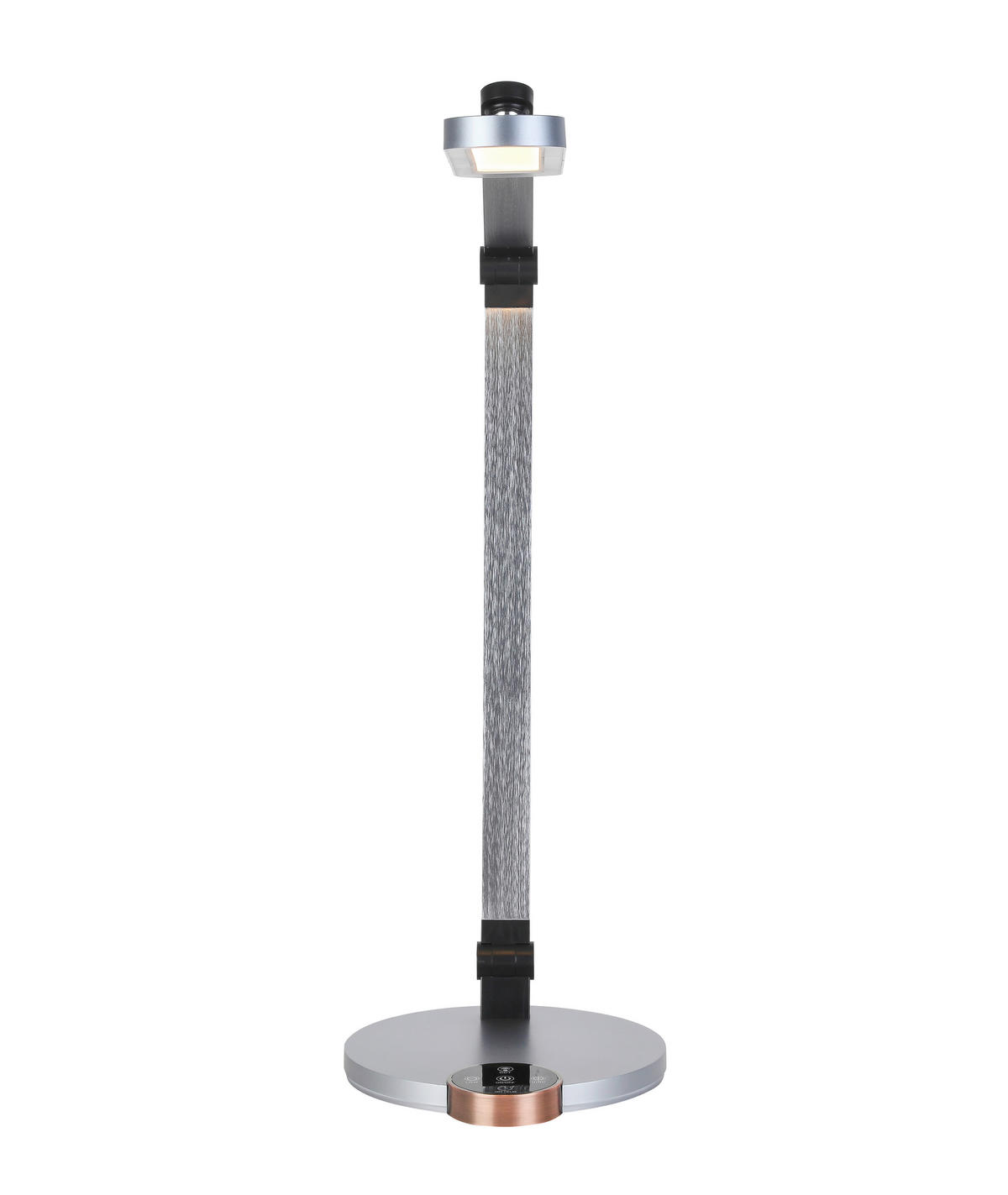 LED ÍRÓASZTALI LÁMPA - krómszínű/fekete, Basics, műanyag/fém (76cm) - Novel